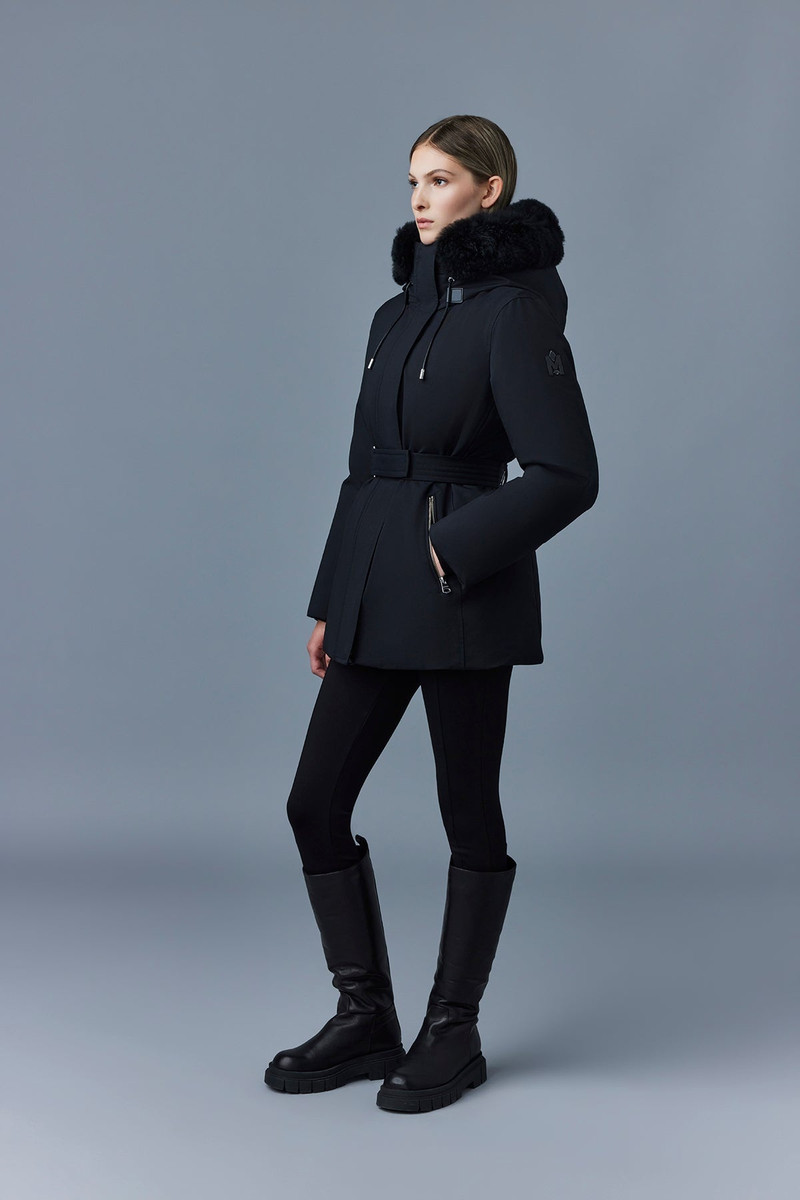 JENI 2-in-1 down parka with removable bib and sheepskin trim 2