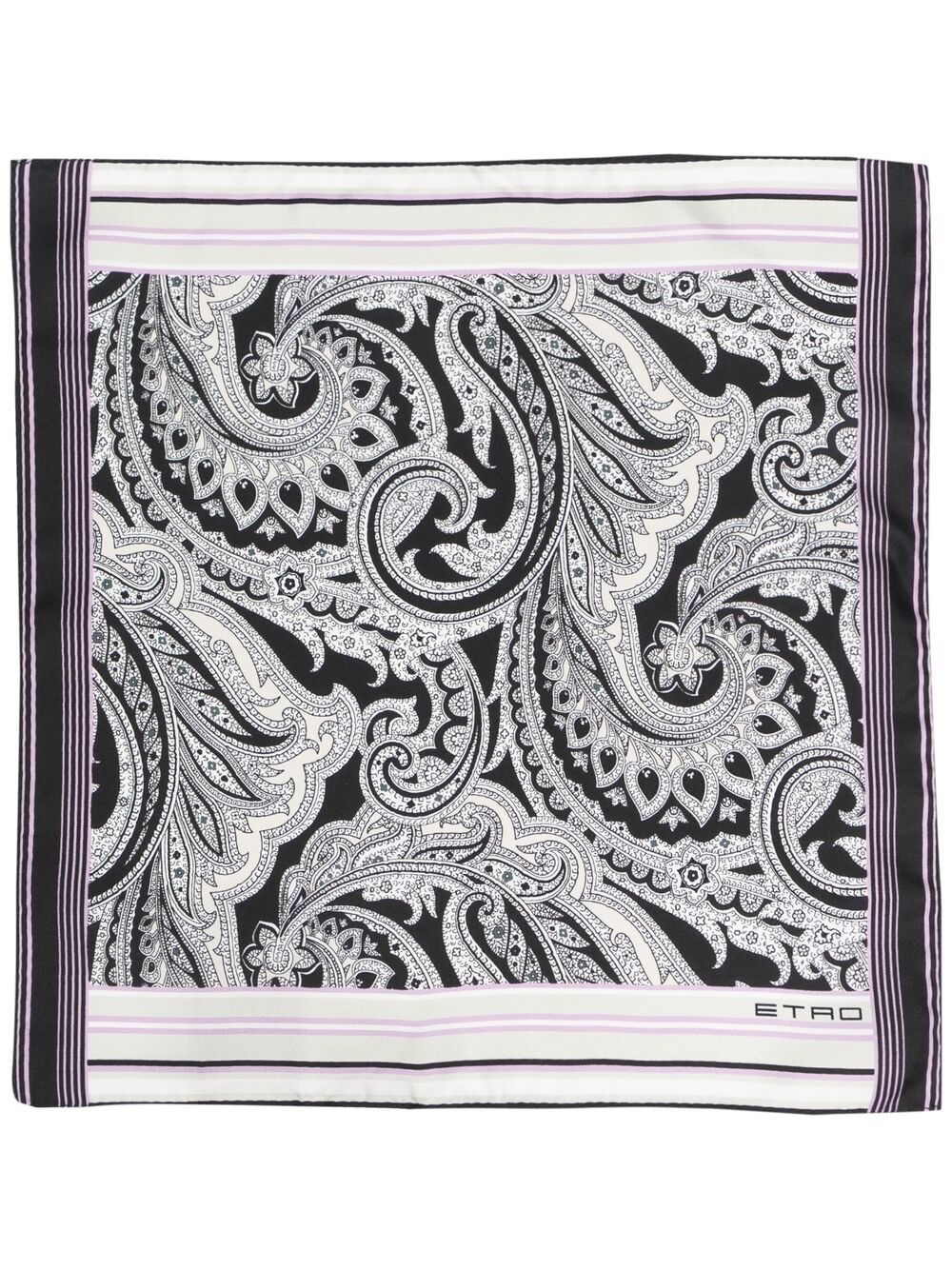 paisley print silk scarf - 2