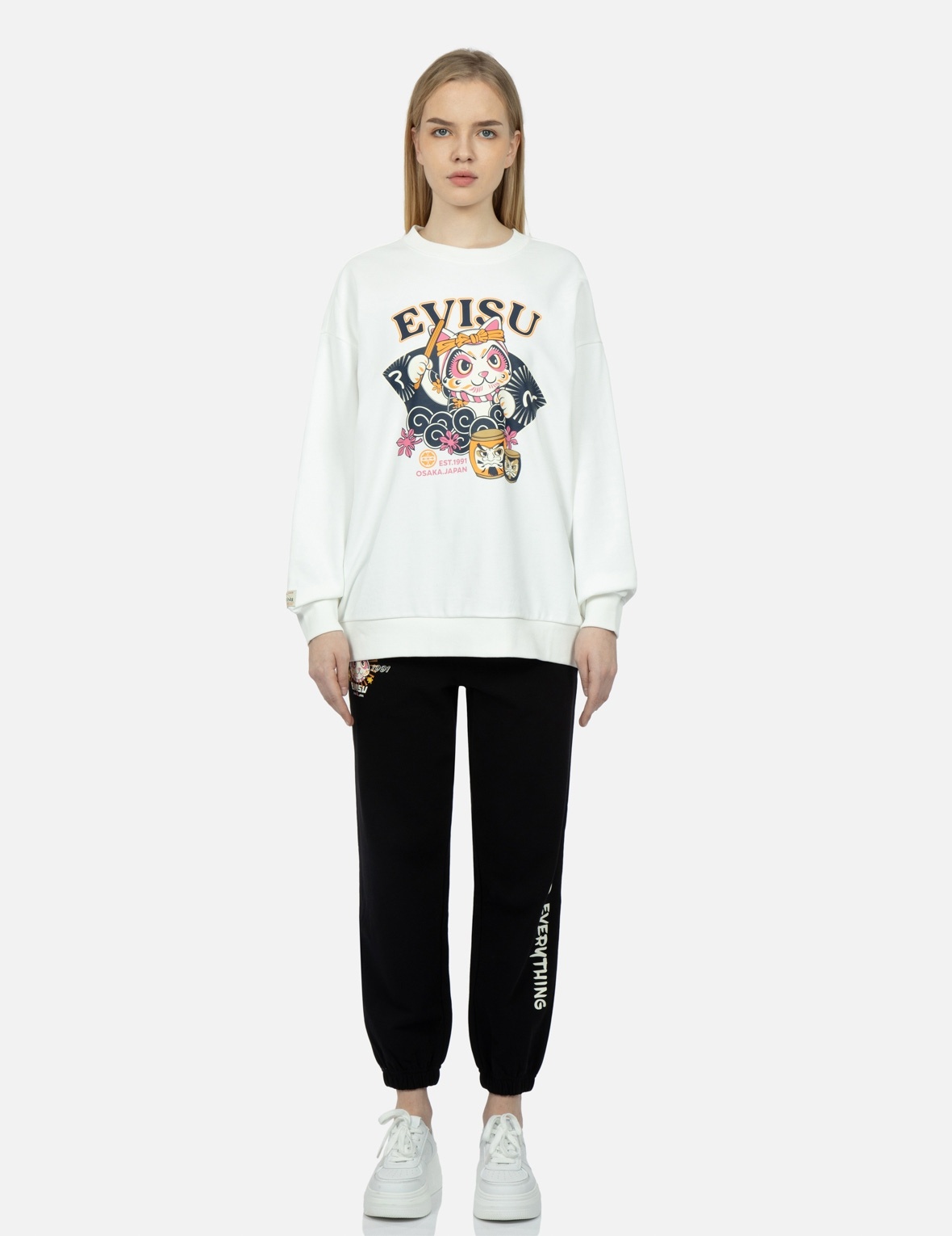 FORTUNE CAT DRUMMING PRINT SWEATSHIRT - 5