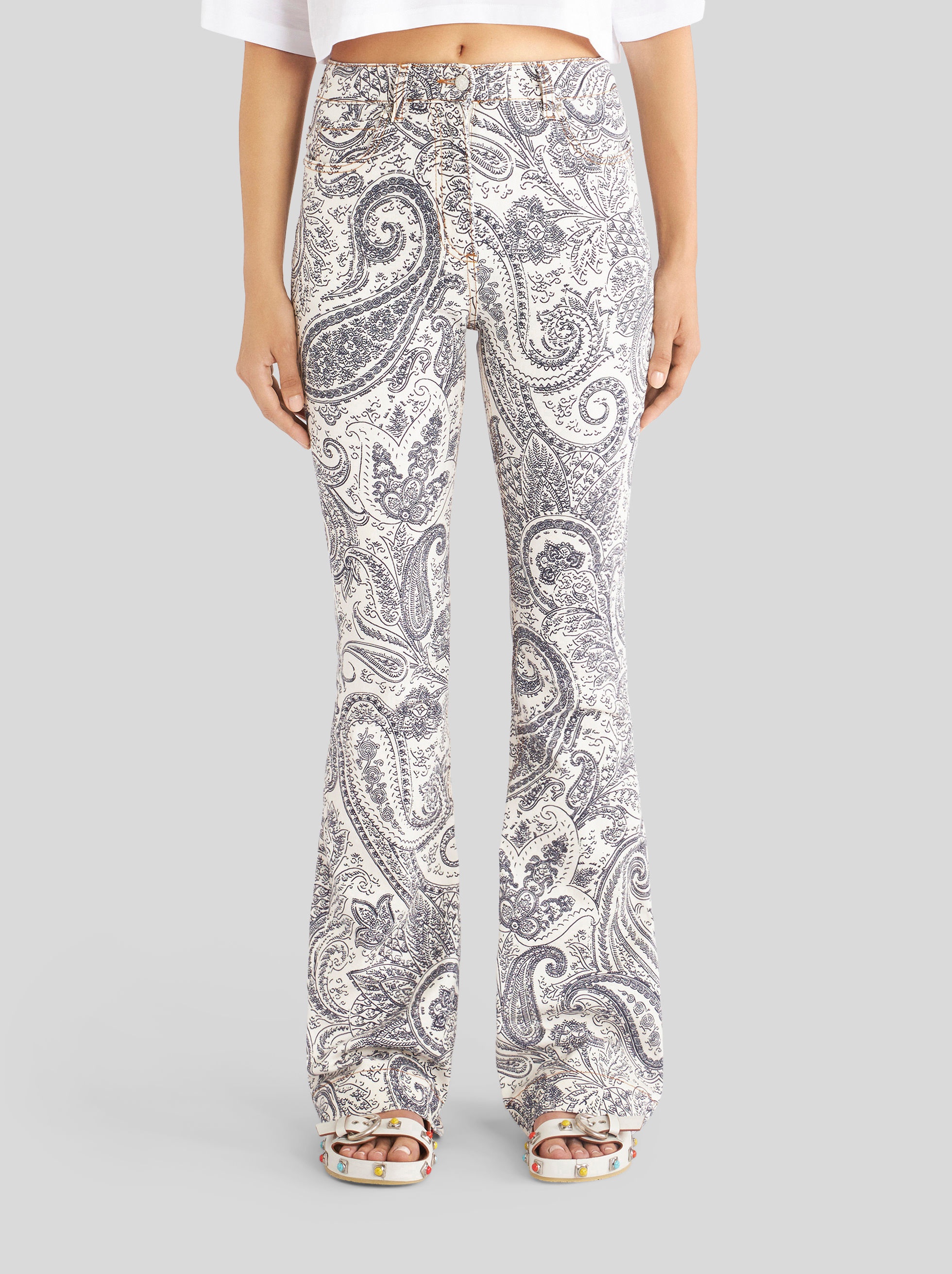 PAISLEY PRINT JEANS - 2