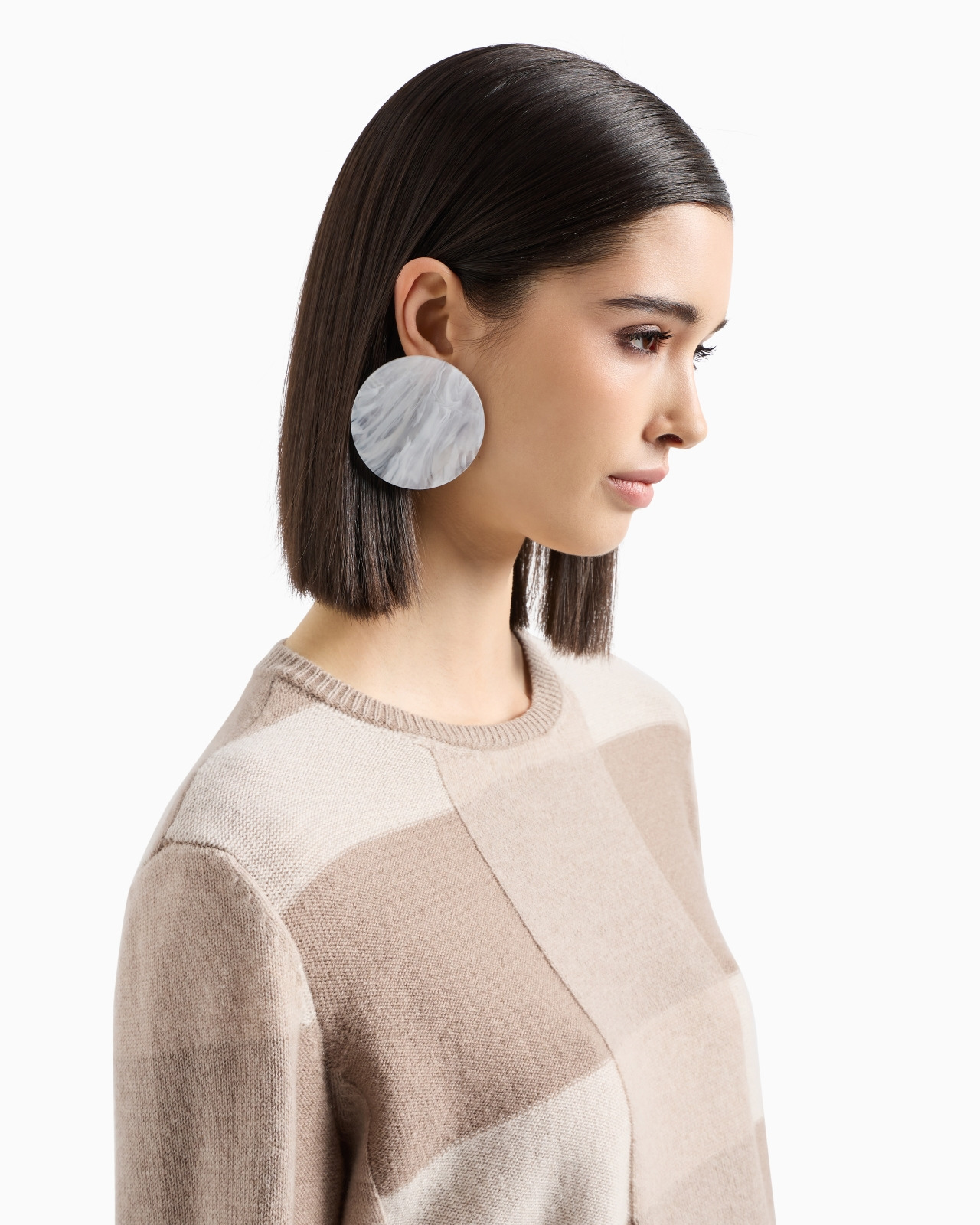Icon virgin-wool jumper with a plated check motif - 5