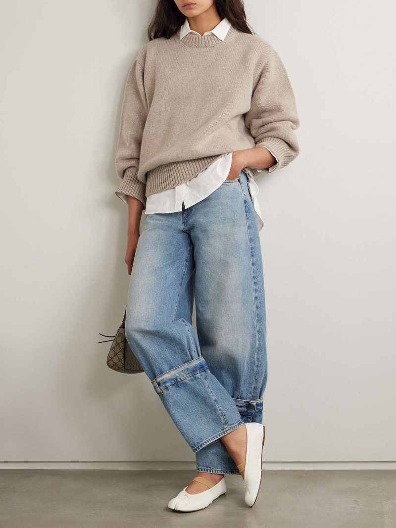 &DAUGHTER Caragh oversized cropped wool sweater Beige outlook