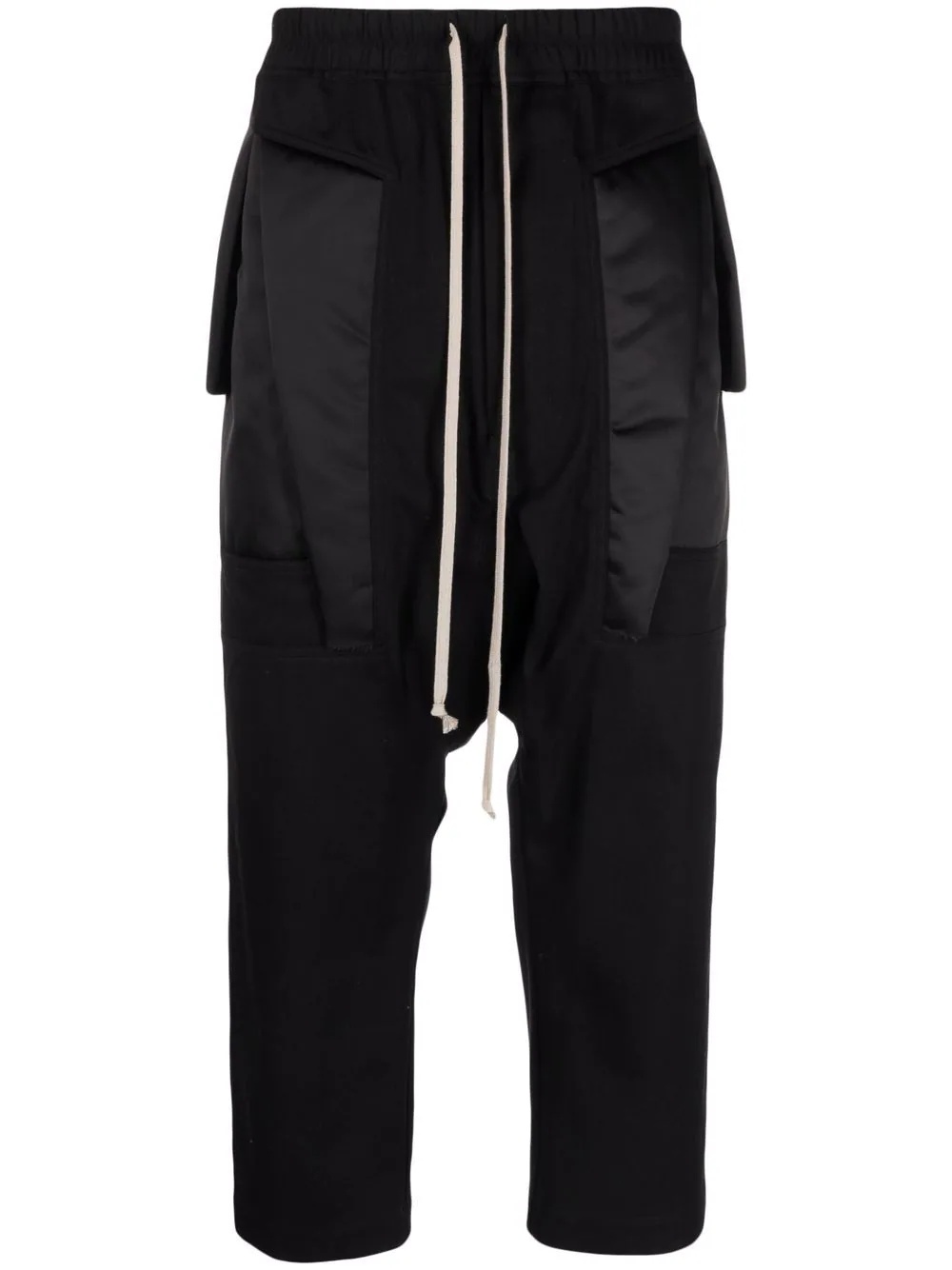 drawstring-waist drop-crotch trousers - 1