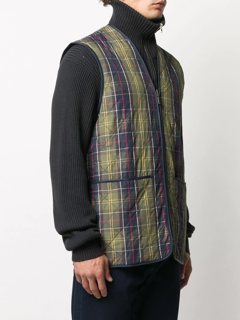 tartan print gilet - 3