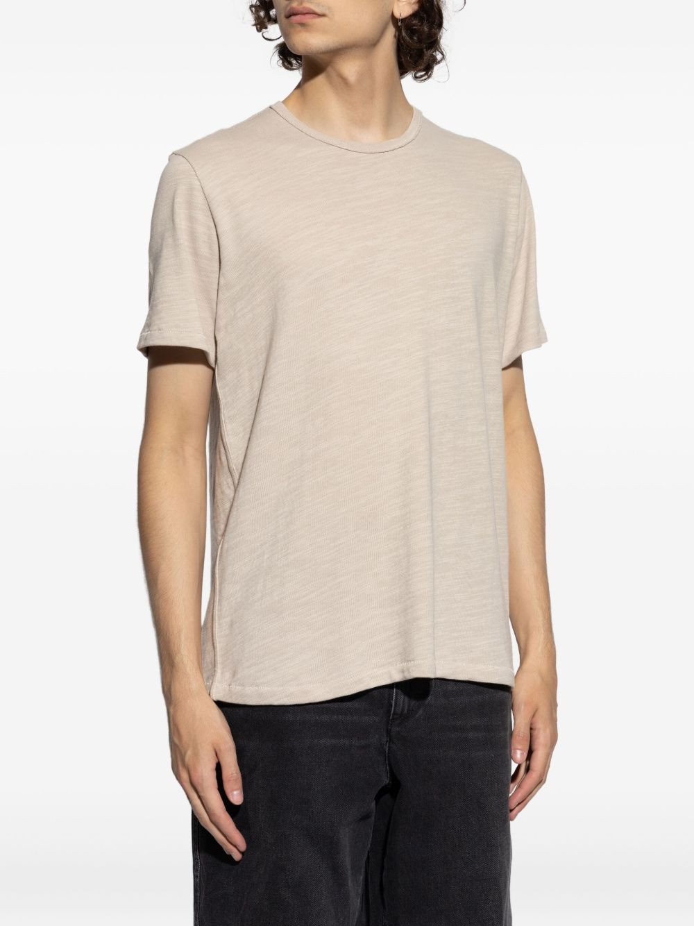 mélange-effect cotton T-shirt - 3