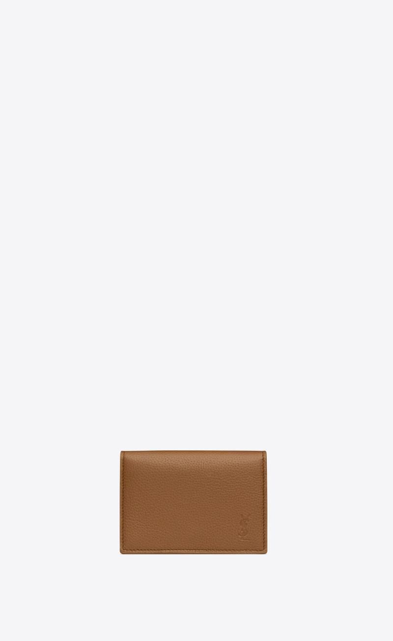 cassandre shadow saint laurent business card case in grained leather 1