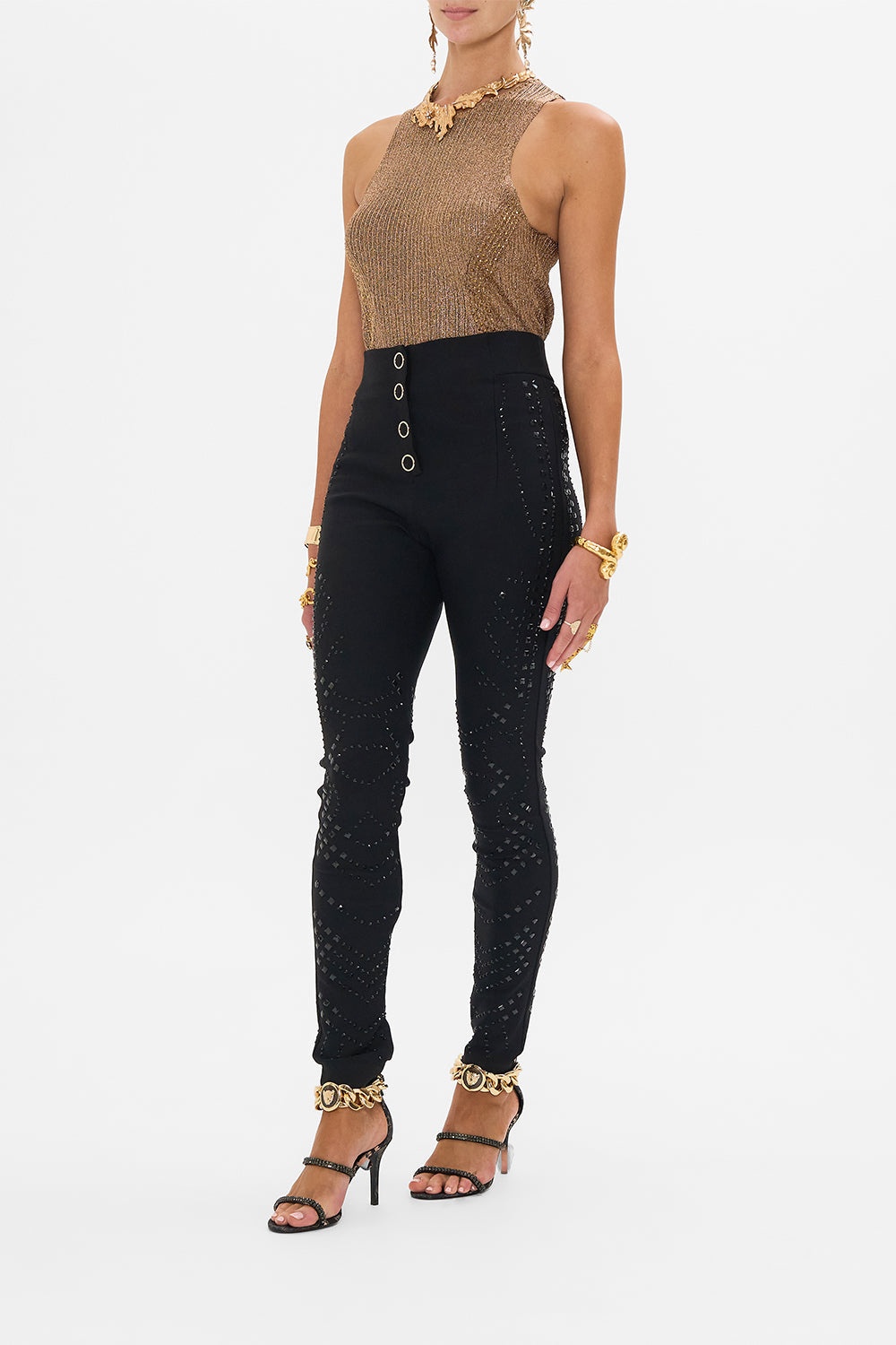 SNAP PONTE PANT WITH HOTFIX - 4