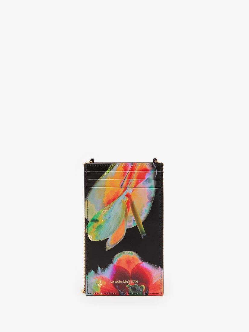 Women's Solarised Orchid Skull Phone Case With Chain in Multicolor - 3