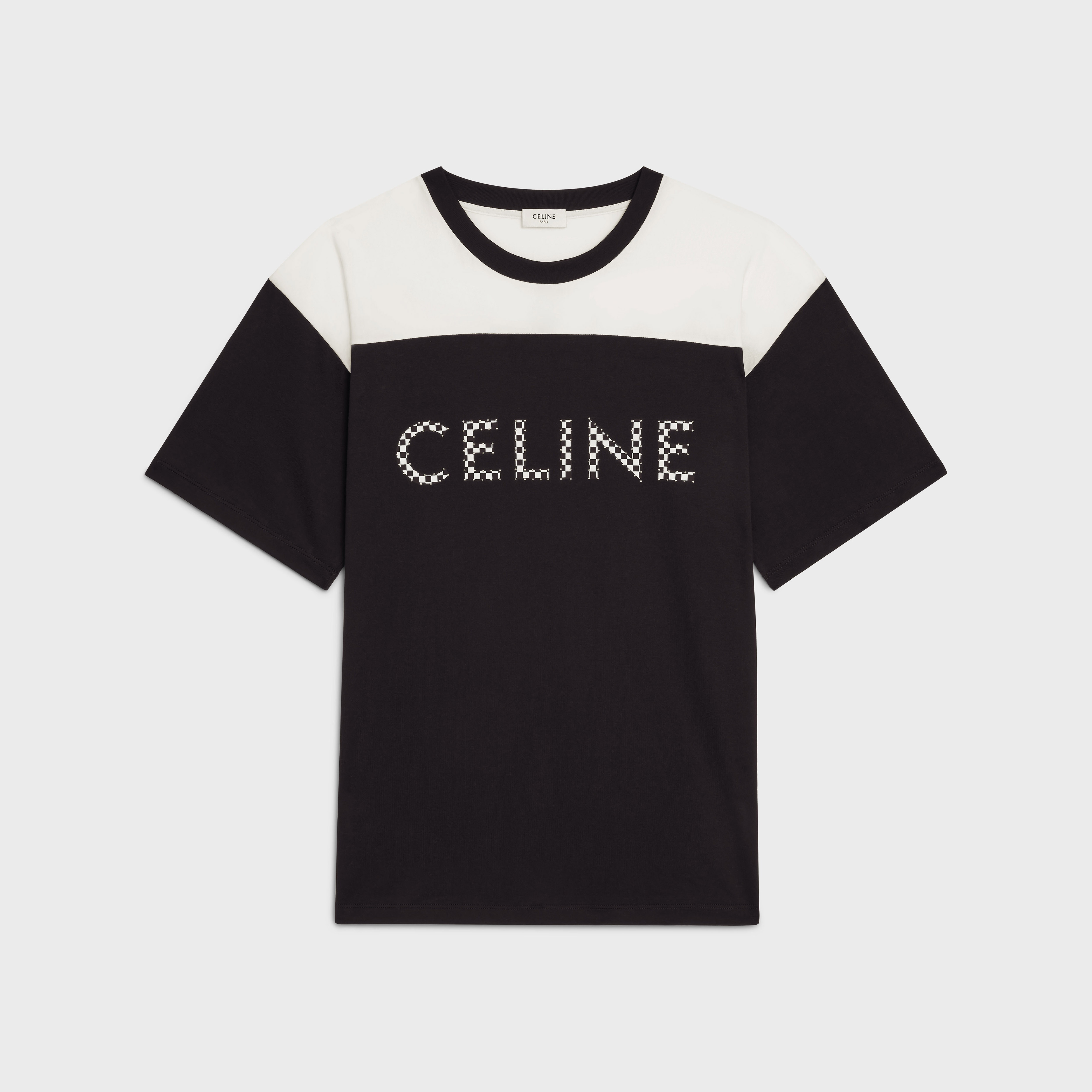 CELINE LOOSE T-SHIRT IN COTTON JERSEY WITH STUDS - 1