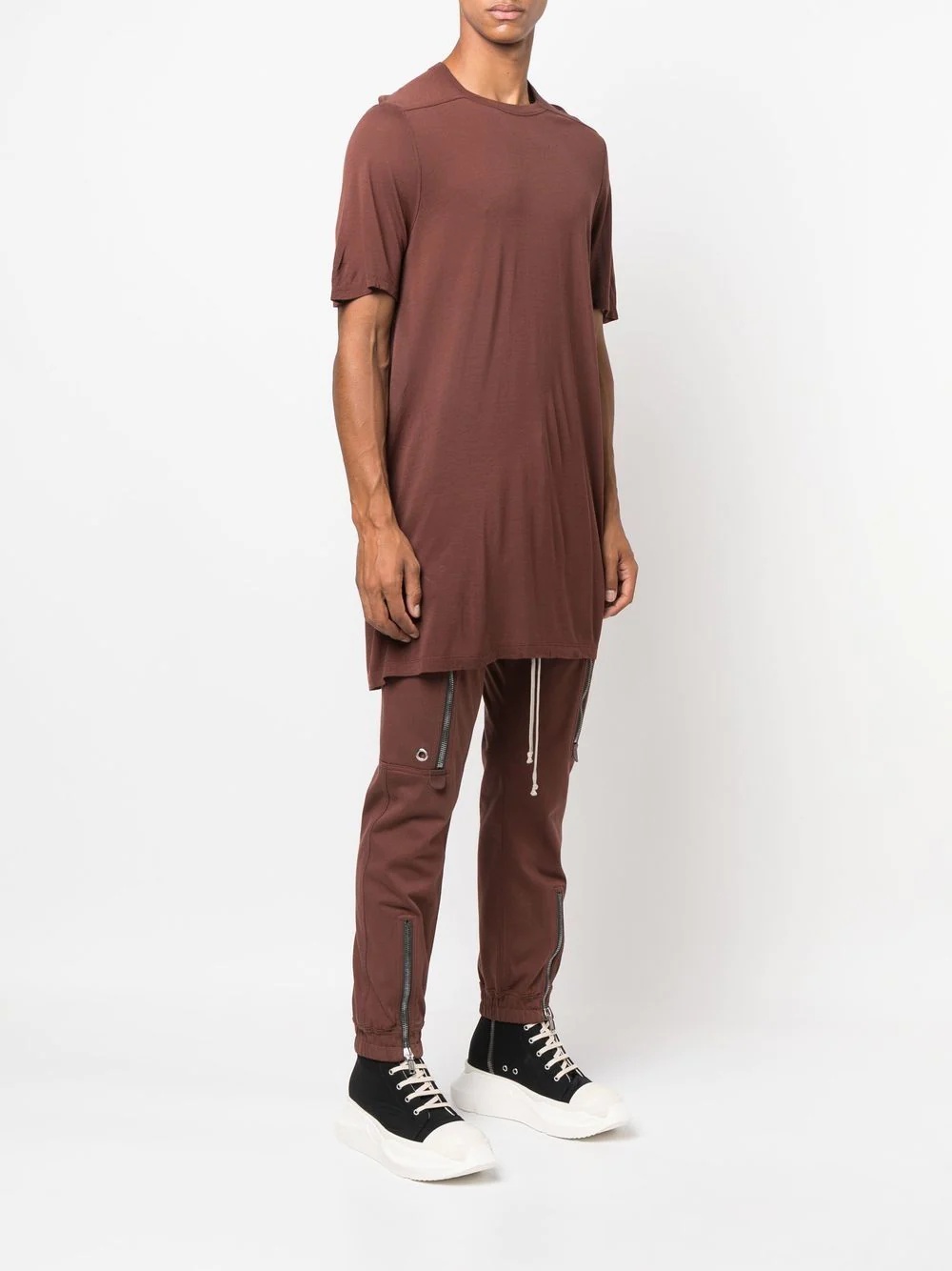 crew neck longline T-shirt - 3