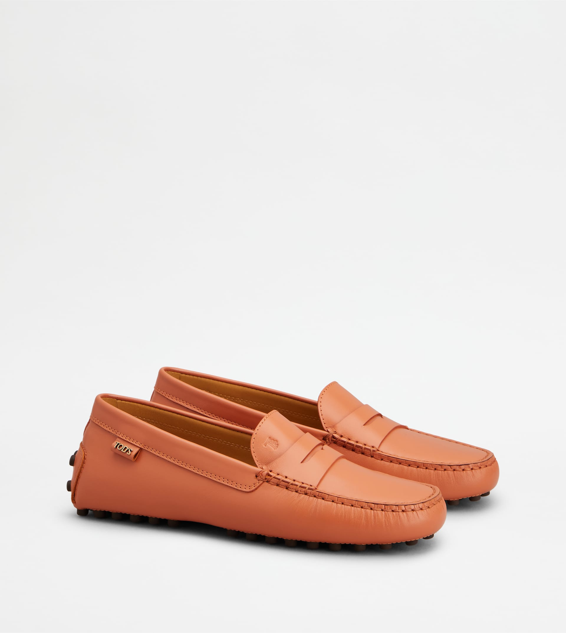 GOMMINO DRIVING SHOES IN LEATHER - ORANGE - 2