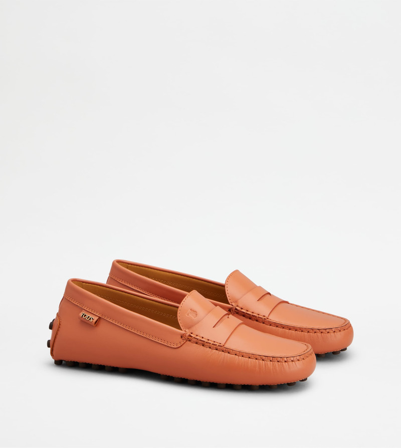 GOMMINO DRIVING SHOES IN LEATHER - ORANGE 2