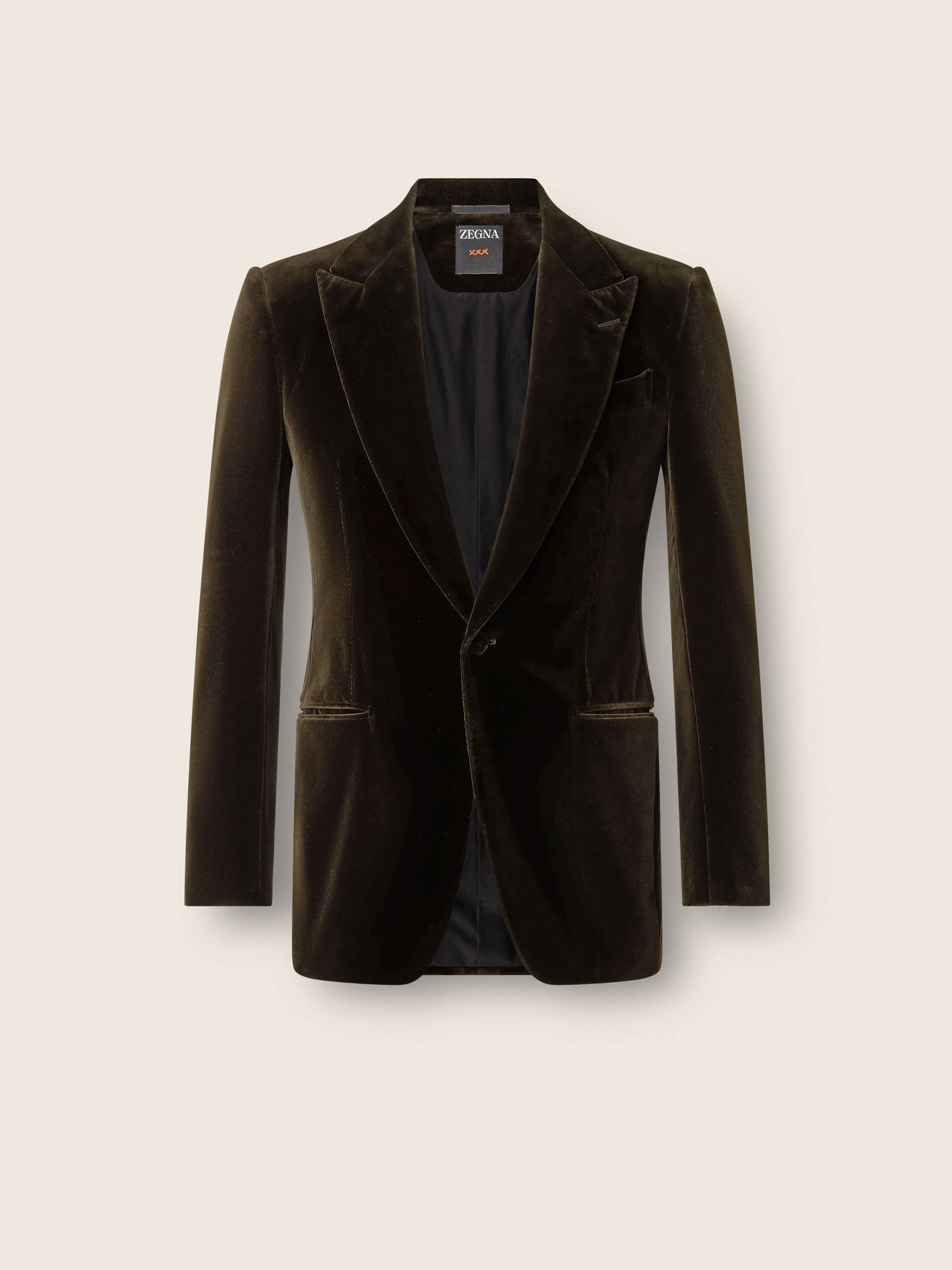 DARK OLIVE GREEN COTTON EVENING JACKET - 1