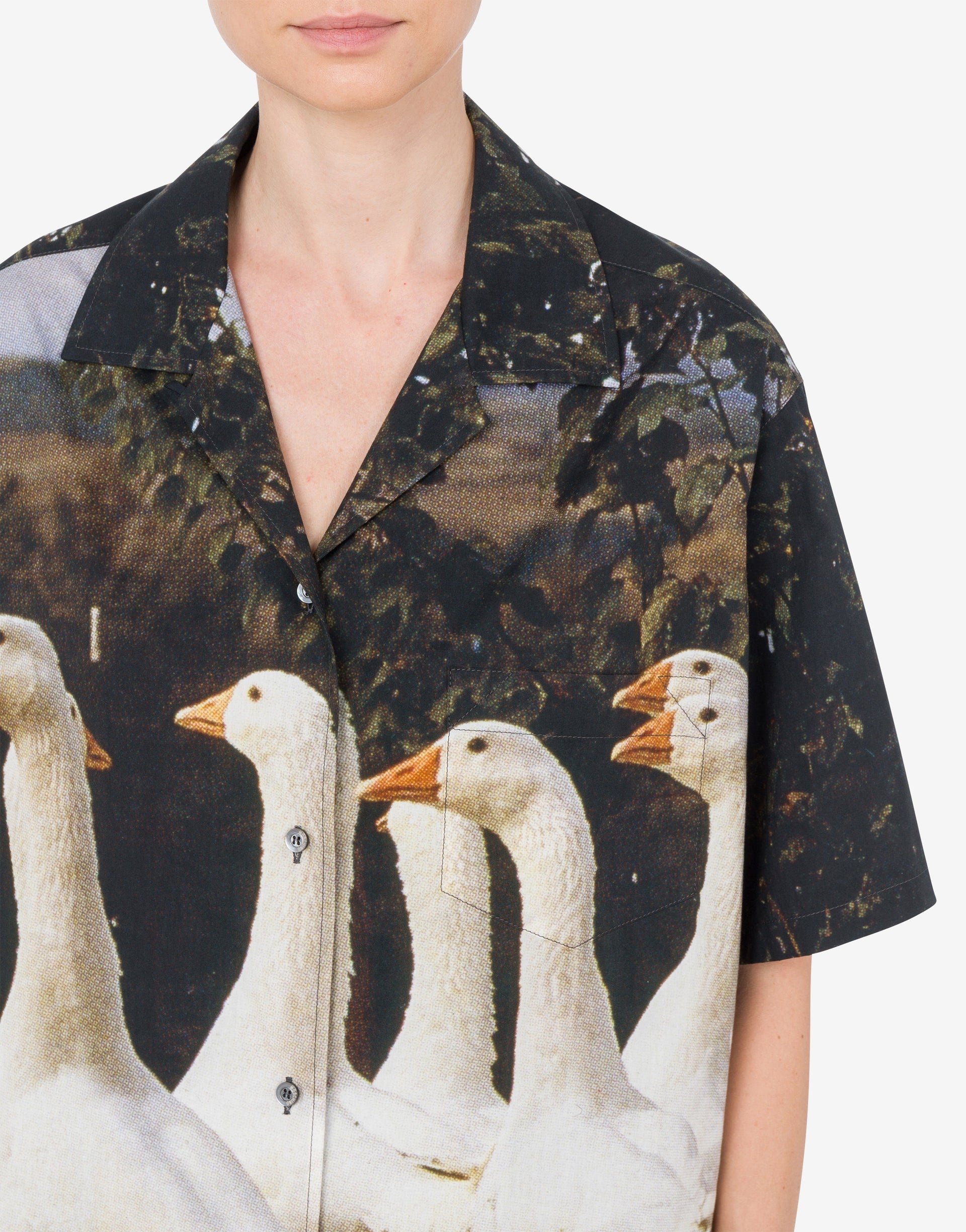 COTTON VOILE SHIRT GOOSE PRINT - 3
