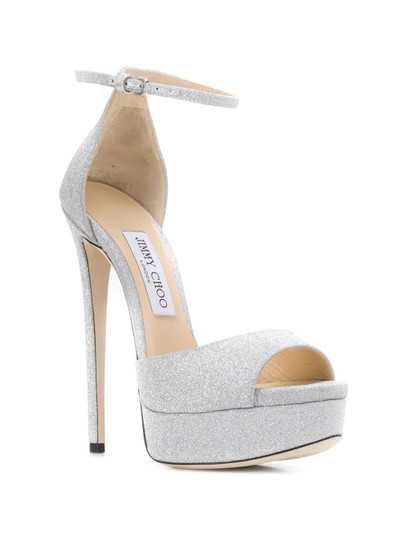 JIMMY CHOO Max 150mm glitter sandals outlook