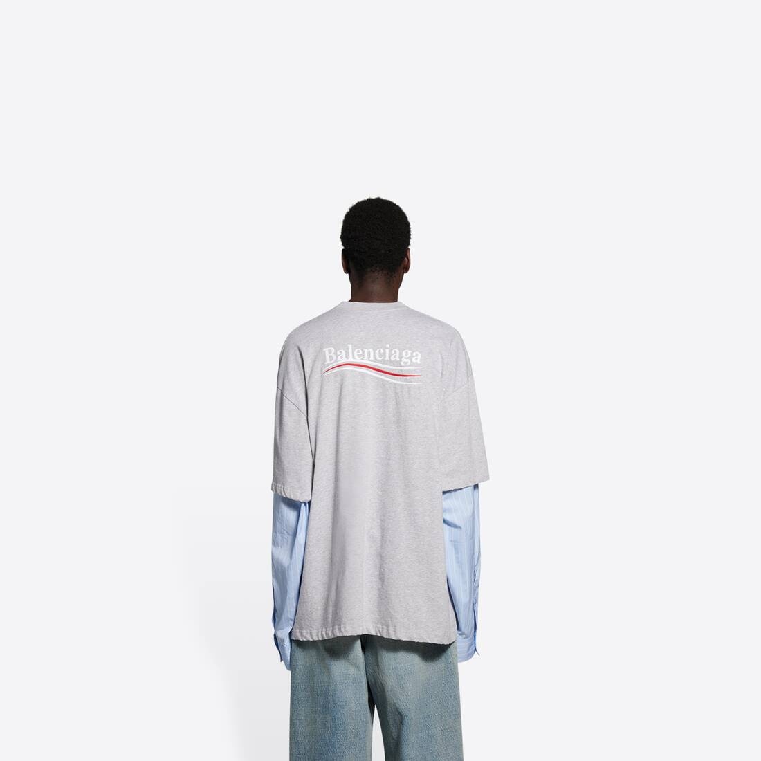 Political Campaign Layered T-shirt in Grey - 5