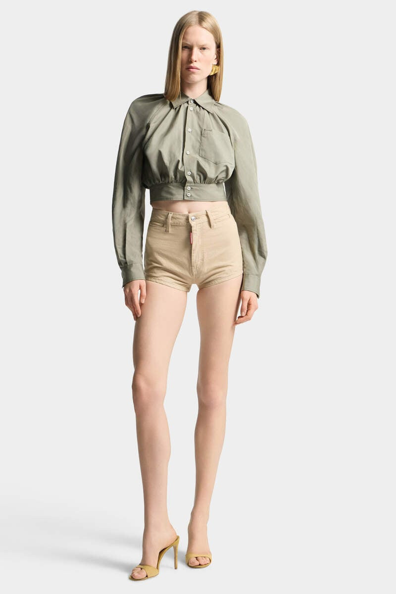 OXFORD DENIM HIGH WAIST HOT PANTS 3