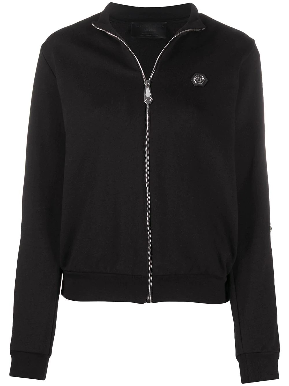 zip-up embellished sweatjacket - 1