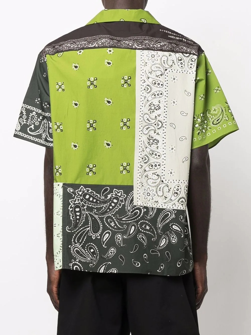 bandana-patchwork short-sleeve shirt - 4