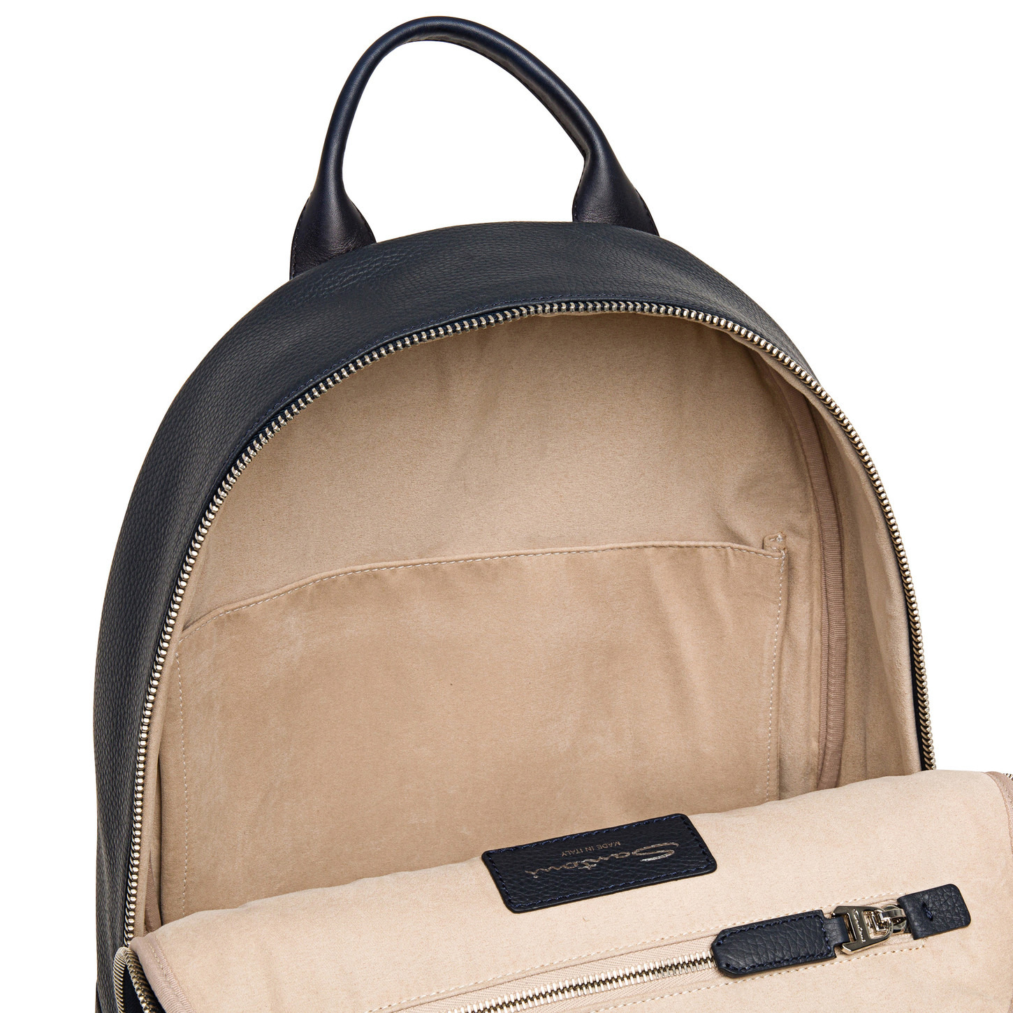 Blue tumbled leather backpack - 5