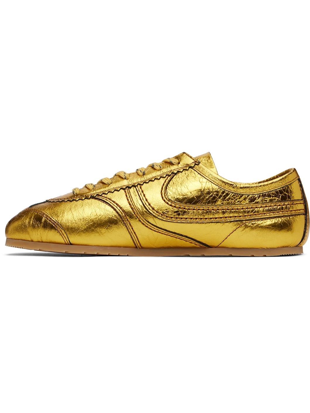 Gold Metallic Sneakers - 3