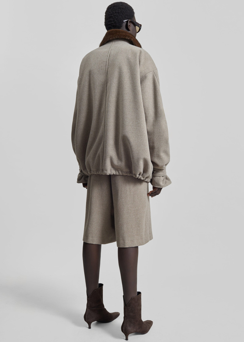Hemavan Faux Fur Lined Jacket - Taupe 9