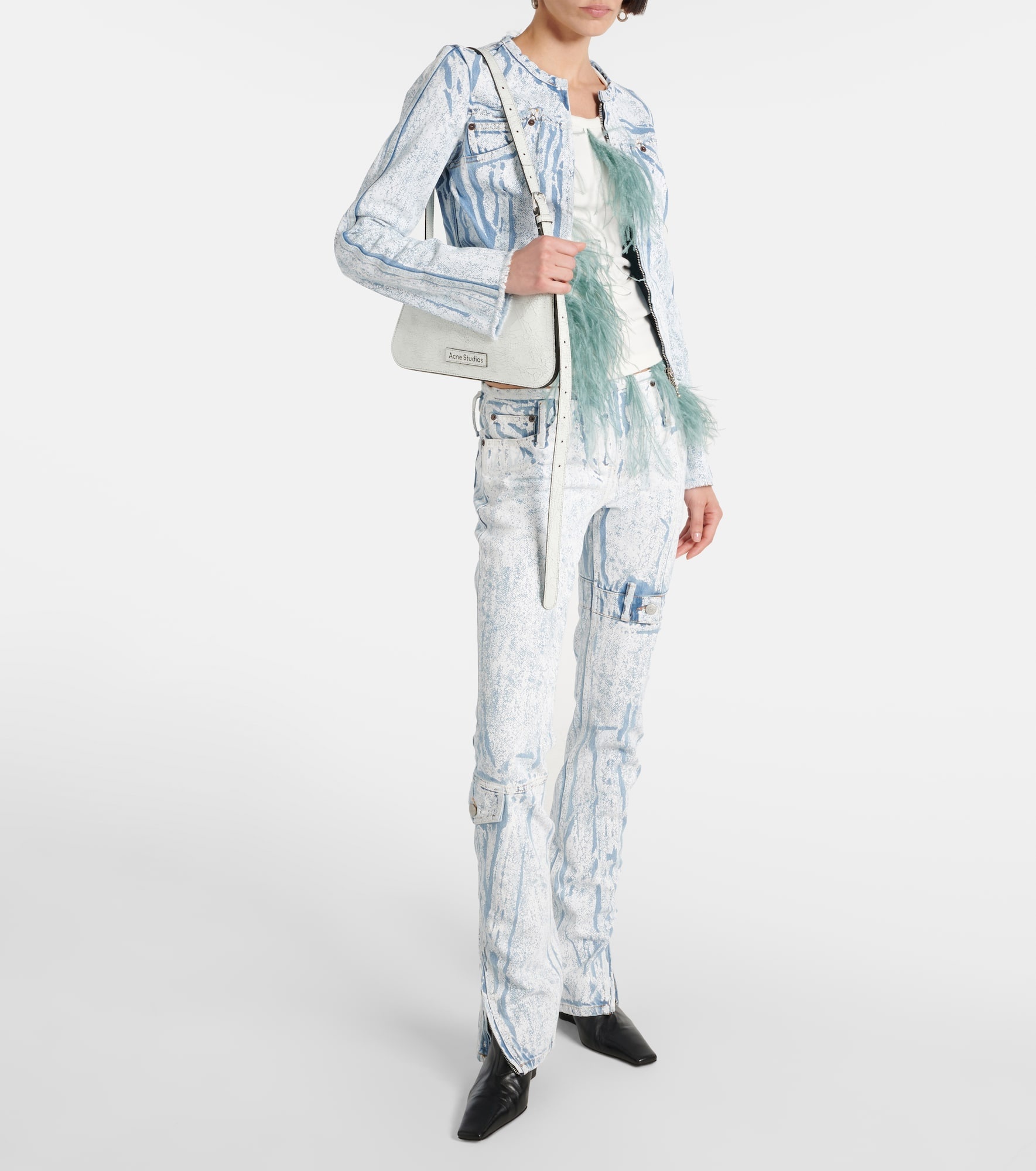 Printed low-rise slim jeans - 2