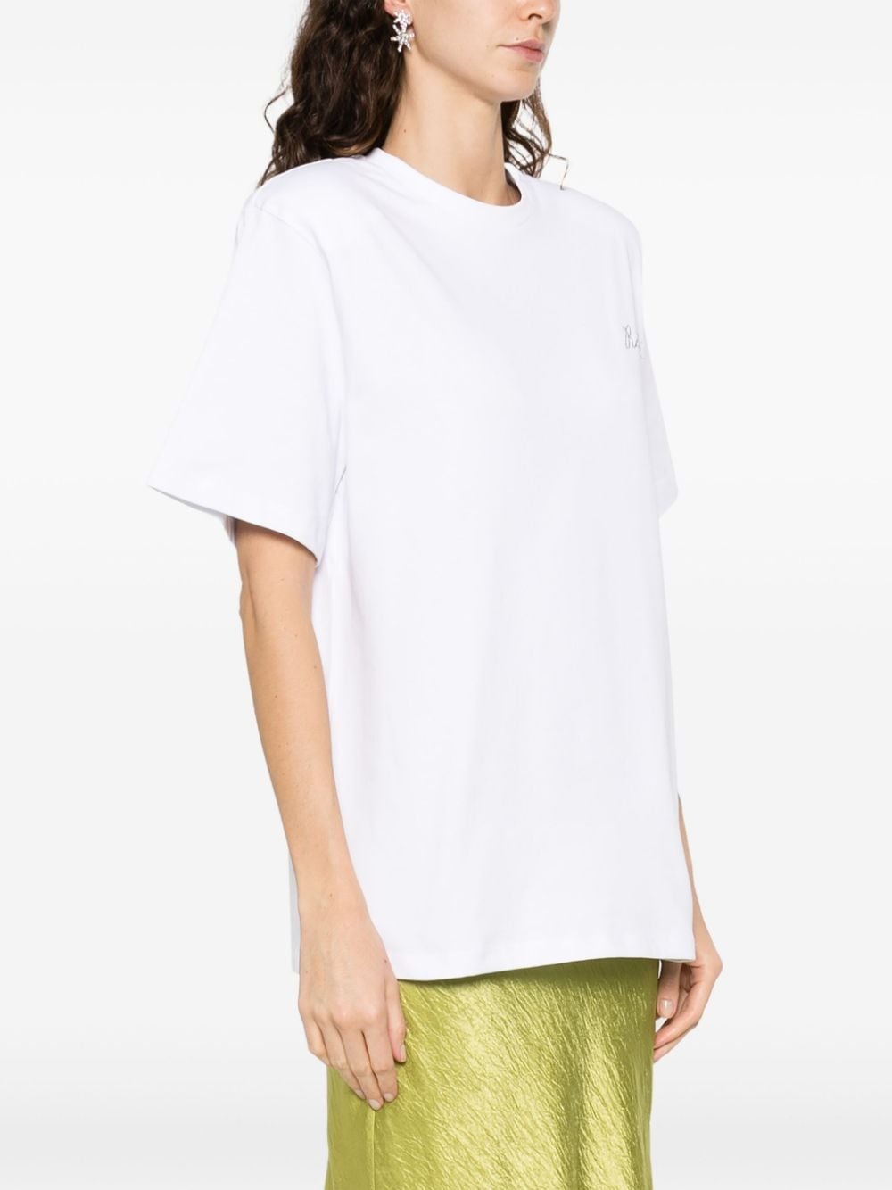 logo-embroidered organic cotton T-shirt - 3