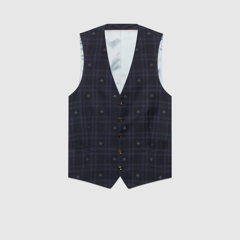 Bee check formal vest 1