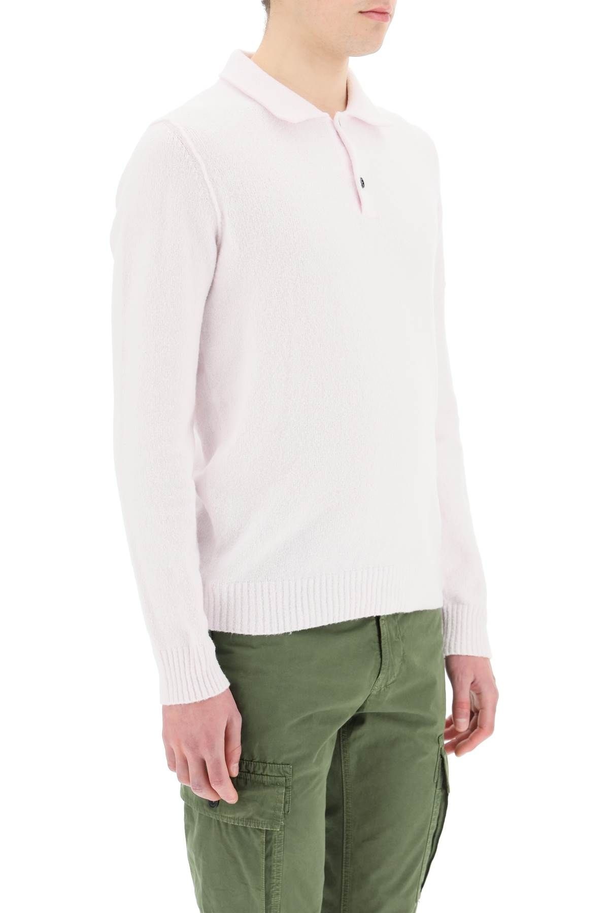 BRUSHED-EFFECT POLO SWEATER - 3