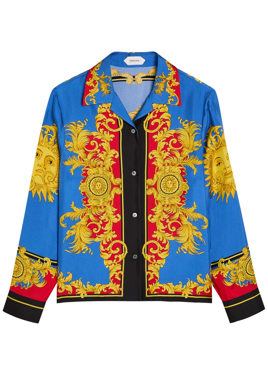 Versace Printed Silk-twill Shirt - 1