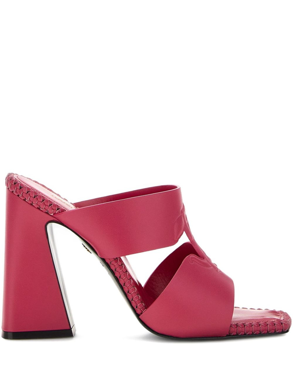 Mirror Snake-embossed mules - 1