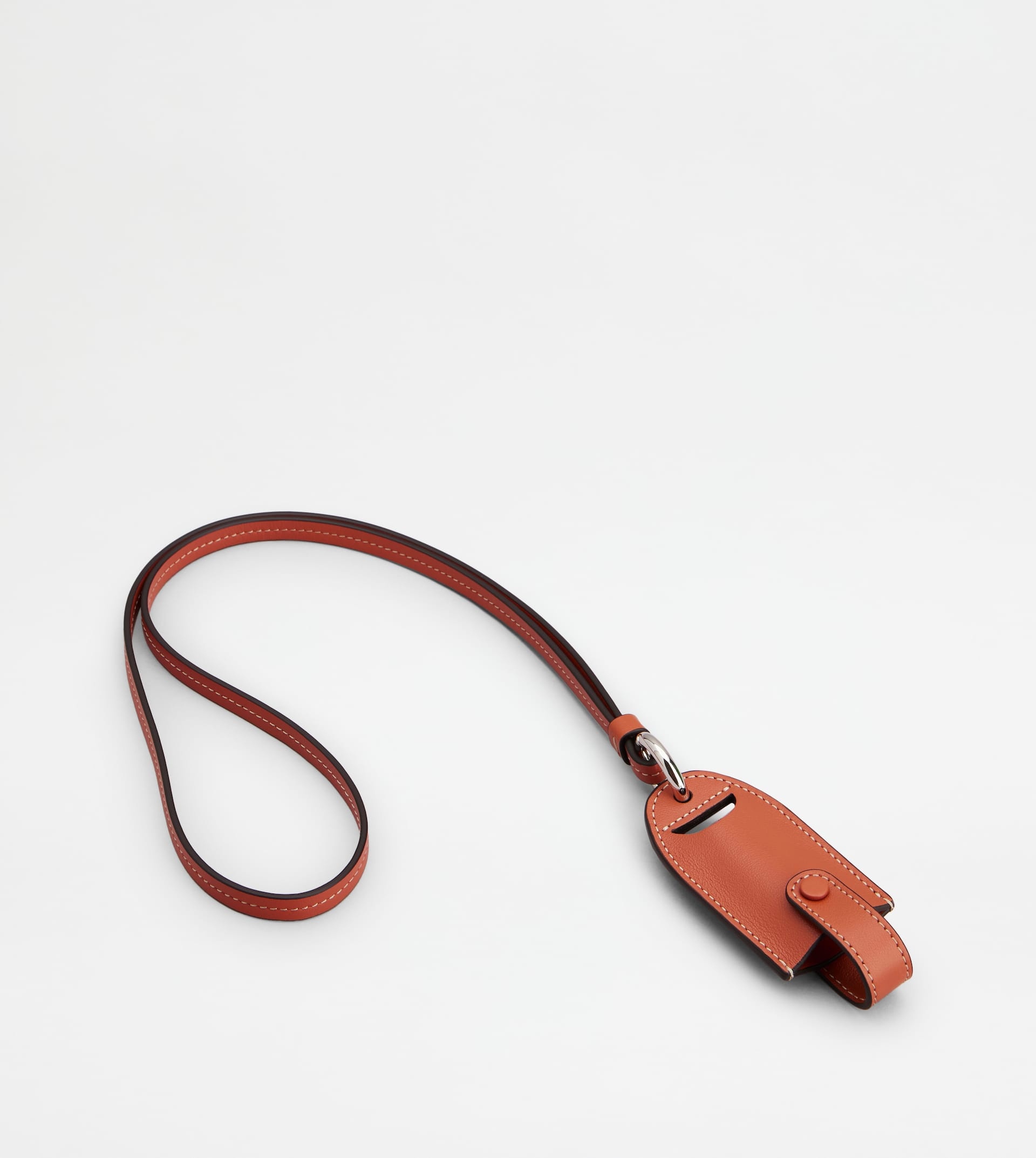 NECK LIPSTICK HOLDER IN LEATHER - ORANGE - 3