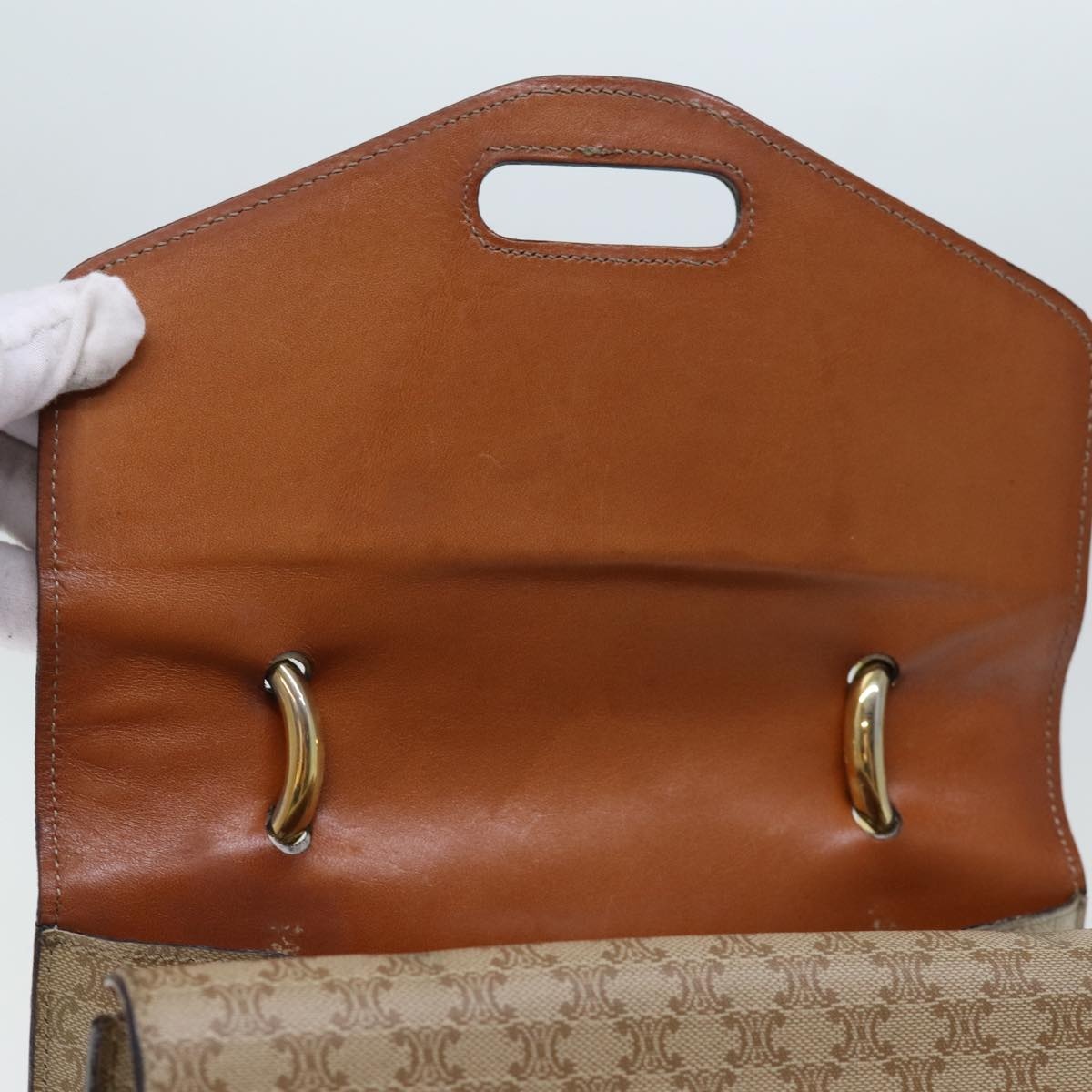 CELINE Macadam Canvas Hand Bag Beige - 10