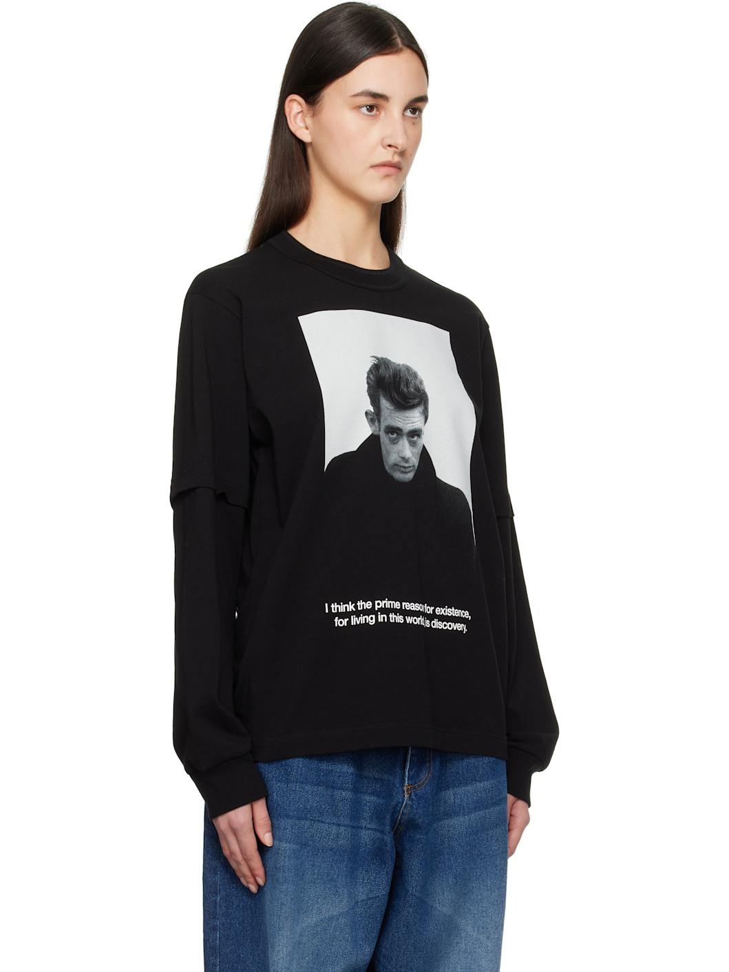 sacai Black James Dean Long Sleeve T-shirt | REVERSIBLE