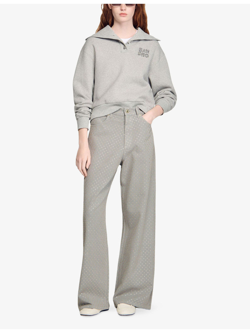 Sandro Diamante-Embellished Relaxed-Fit Denim Jeans outlook