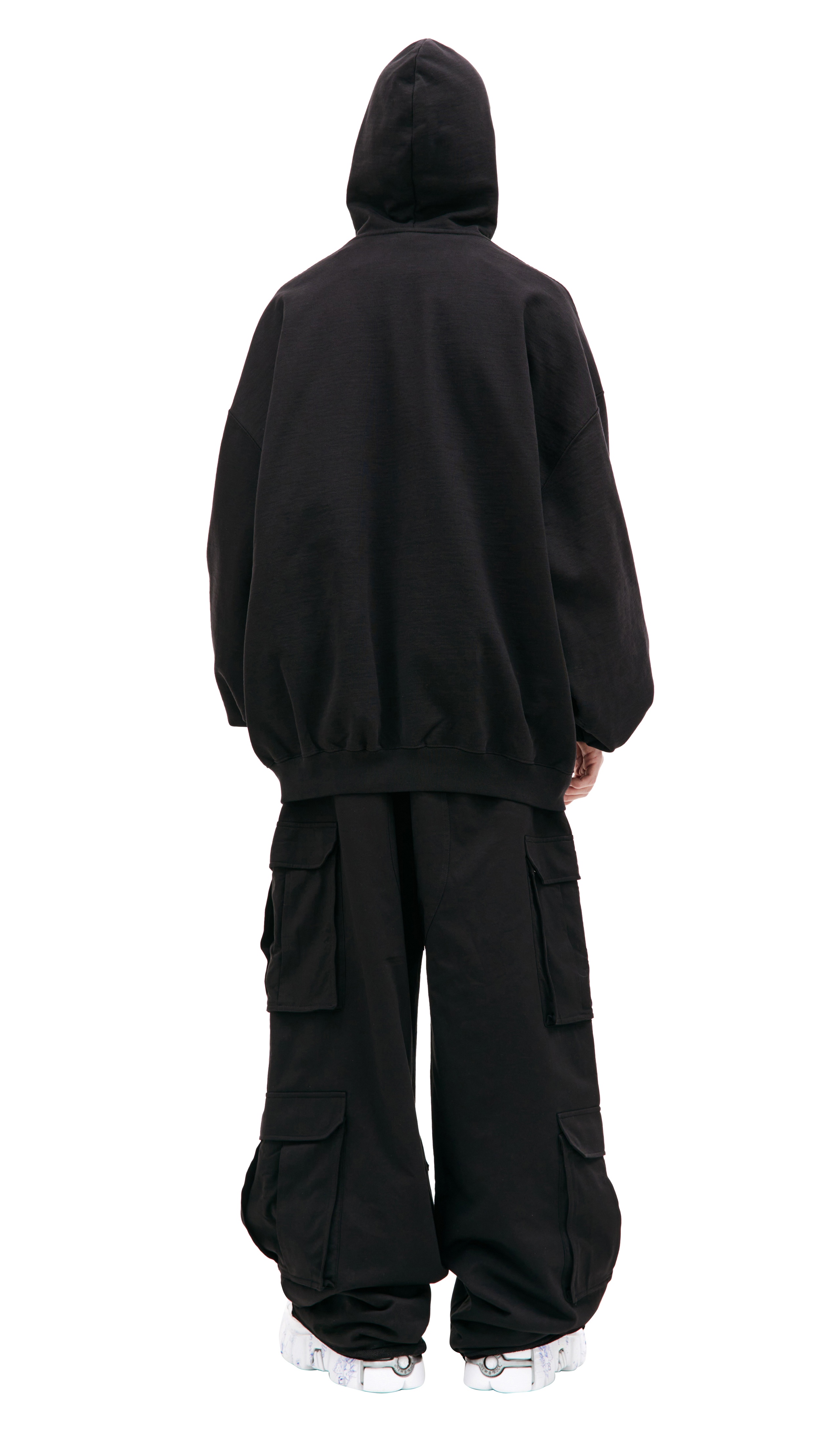 BLACK OVERSIZE HOODIE - 3