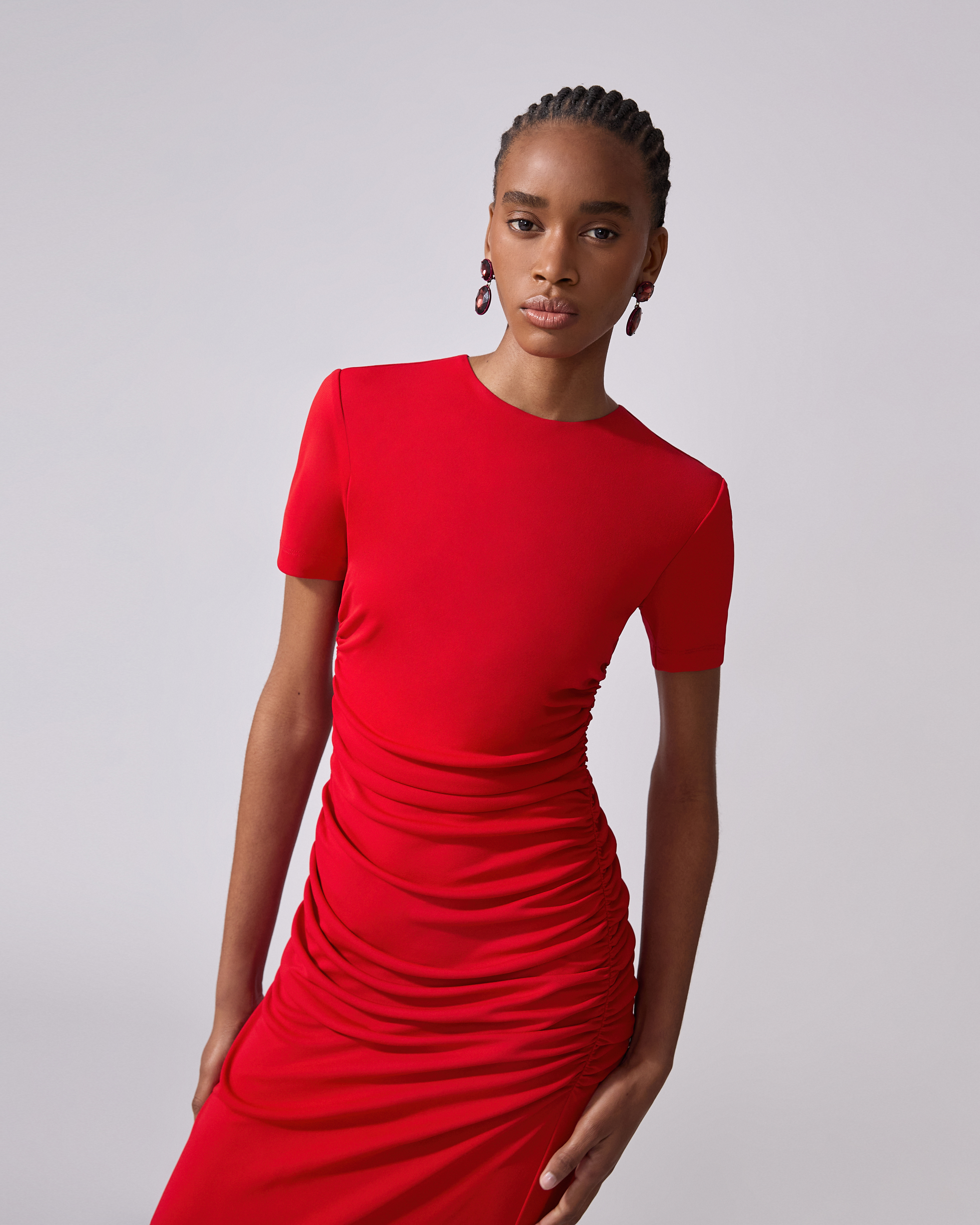 Ruched Jersey Column Dress - 4