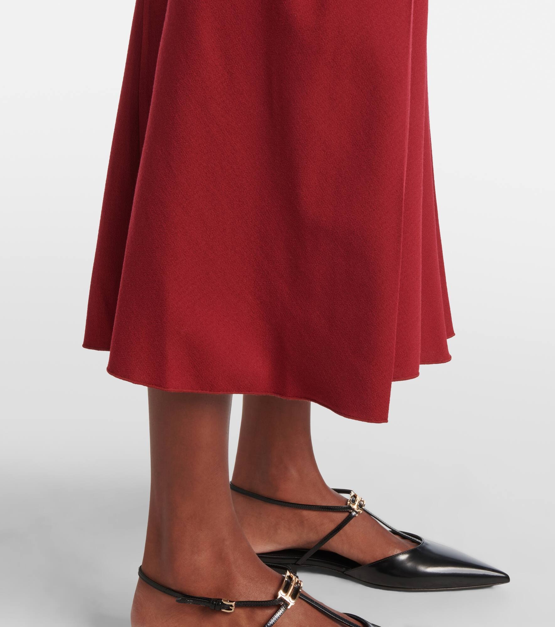 Gathered wool-blend midi dress - 5