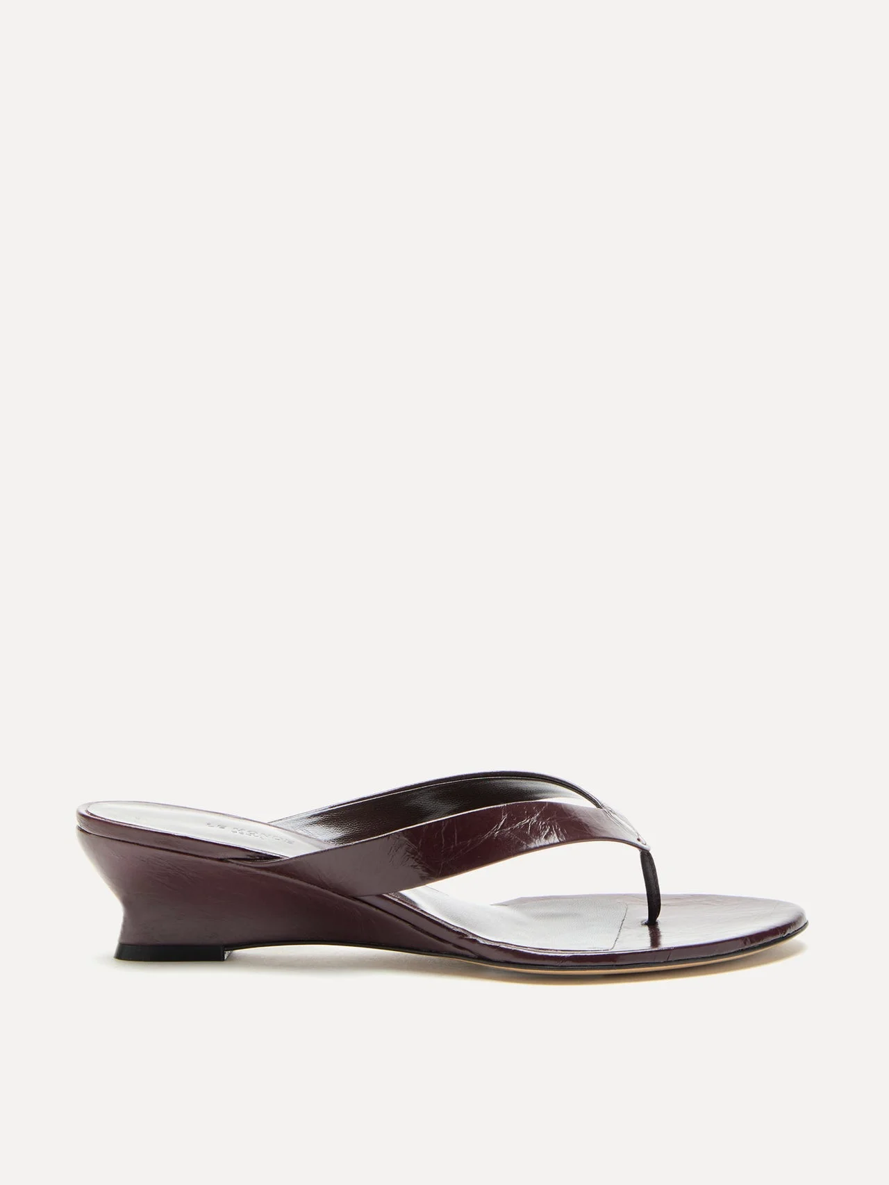 Micro Wedge Thong / Aubergine Naplack Leather - 1
