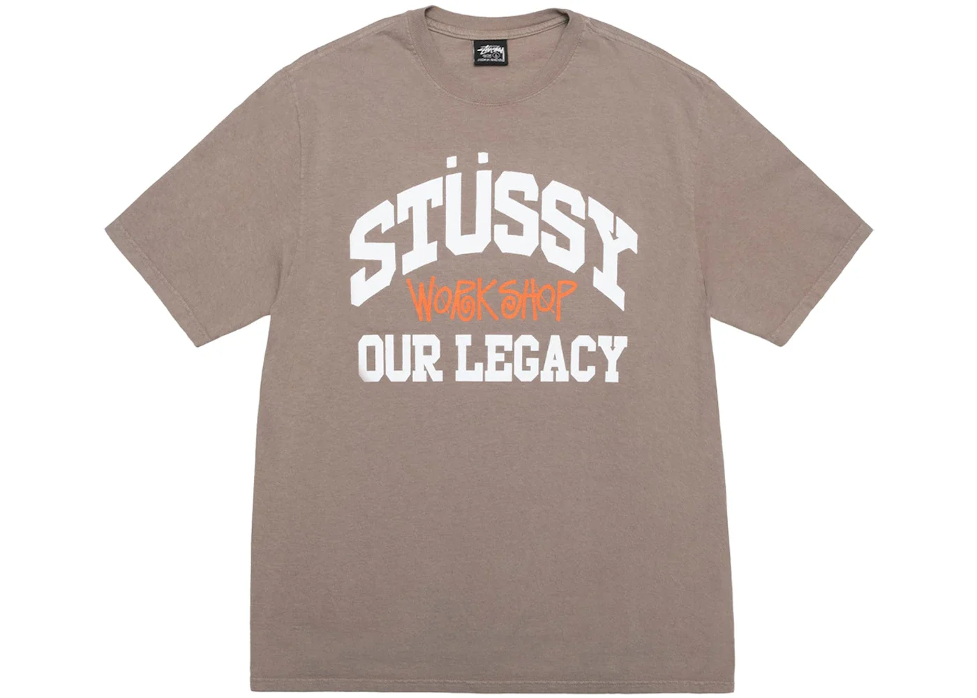 Stussy x Our Legacy Work Shop Collegiate Pigment Dyed Tee Taupe - 1