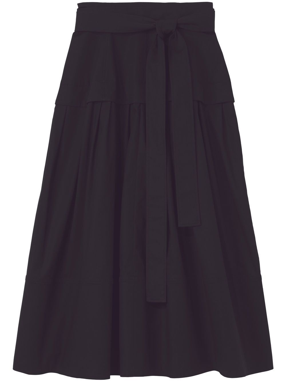 belted full-skirt midi skirt - 1