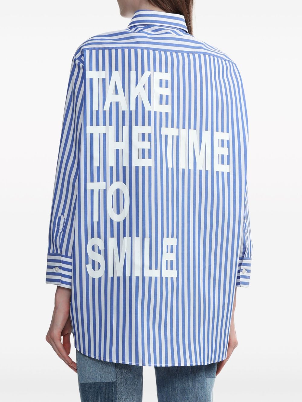 smiley-motif striped shirt - 4