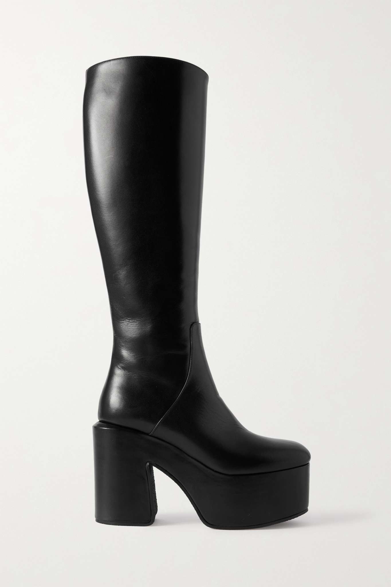 Leather platform knee boots - 1