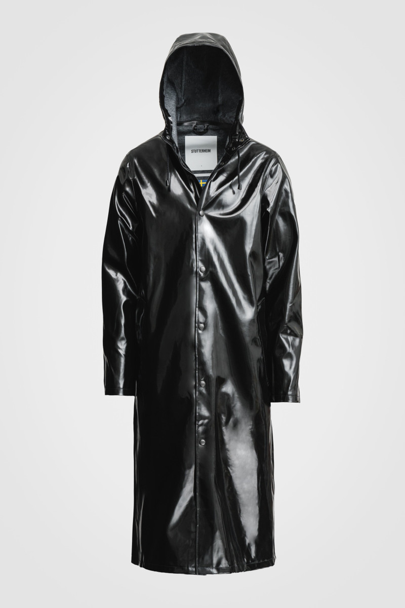 Stockholm Long Opal Raincoat Black 1