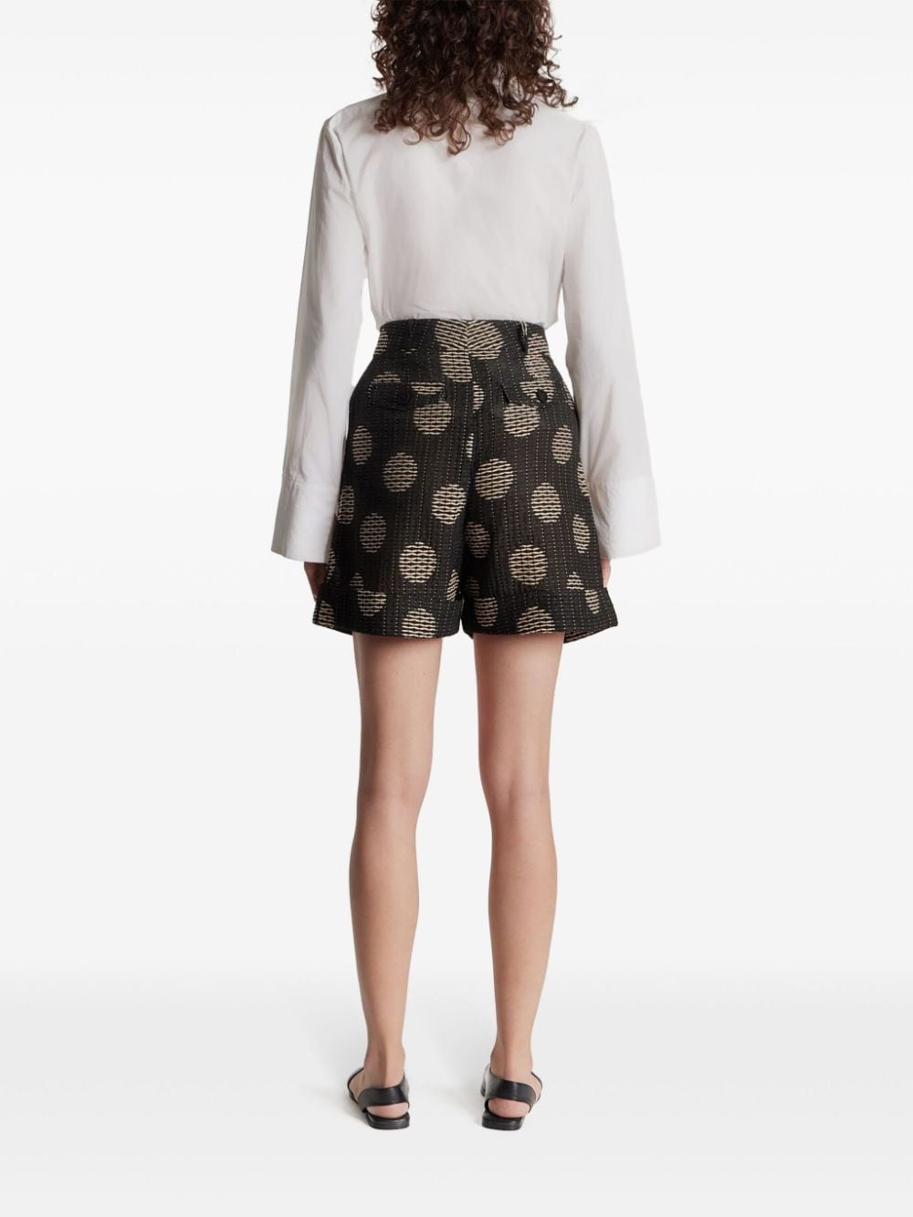 Daniel polka-dot jacquard shorts - 4