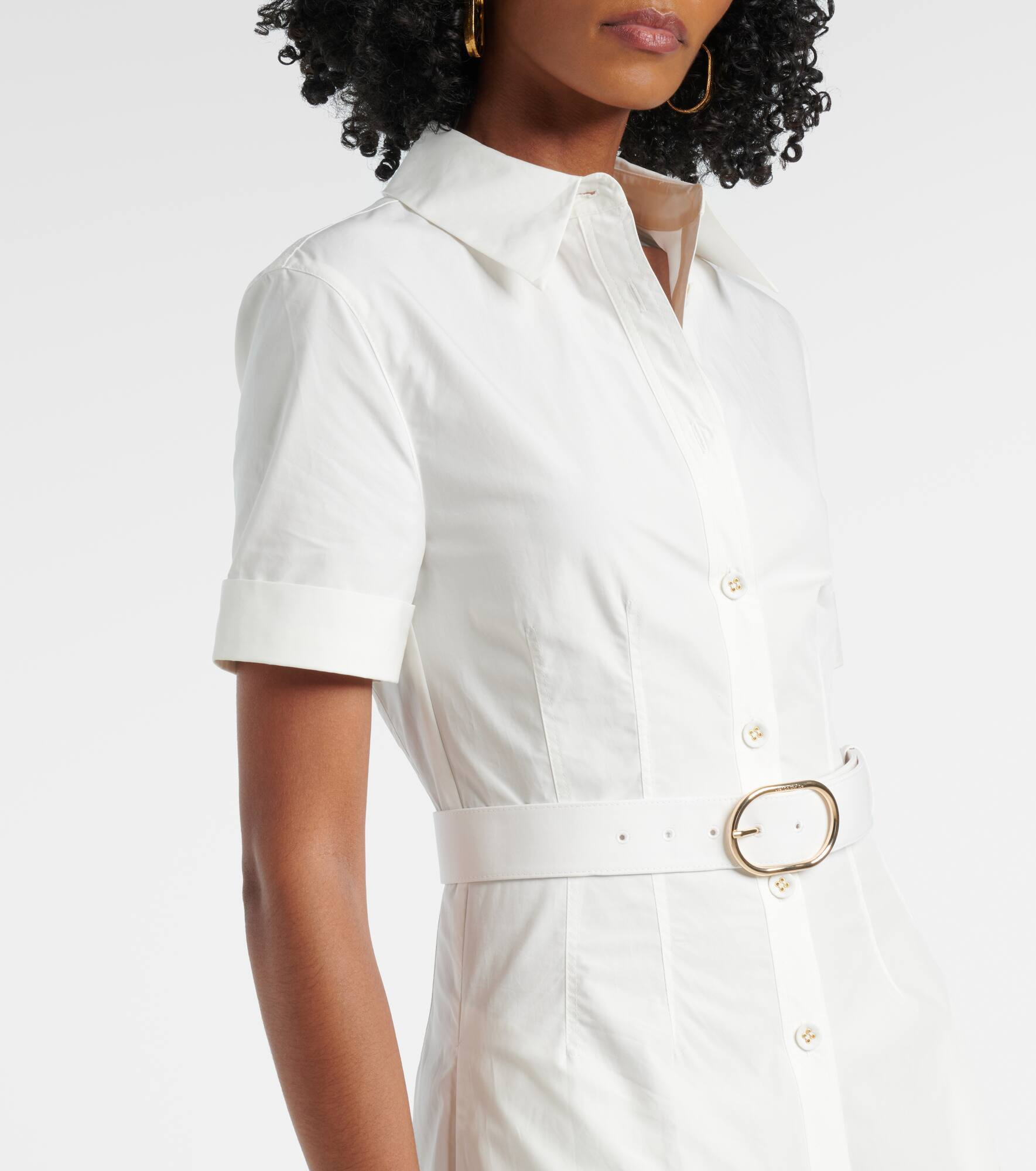 Cotton poplin shirt dress - 4