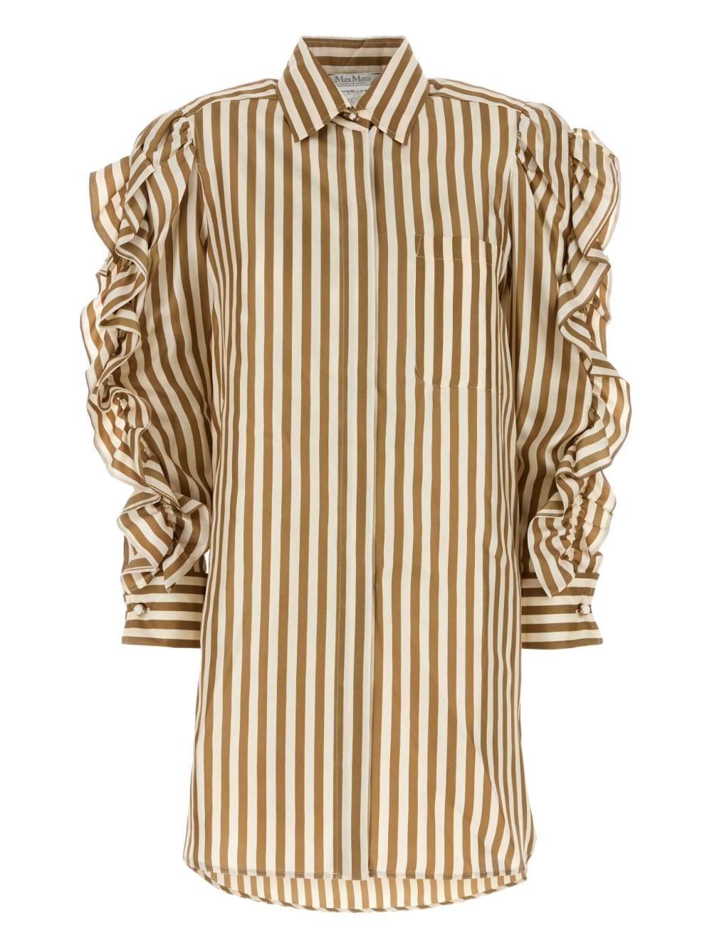 Manna striped ruffled shirt dress - 1