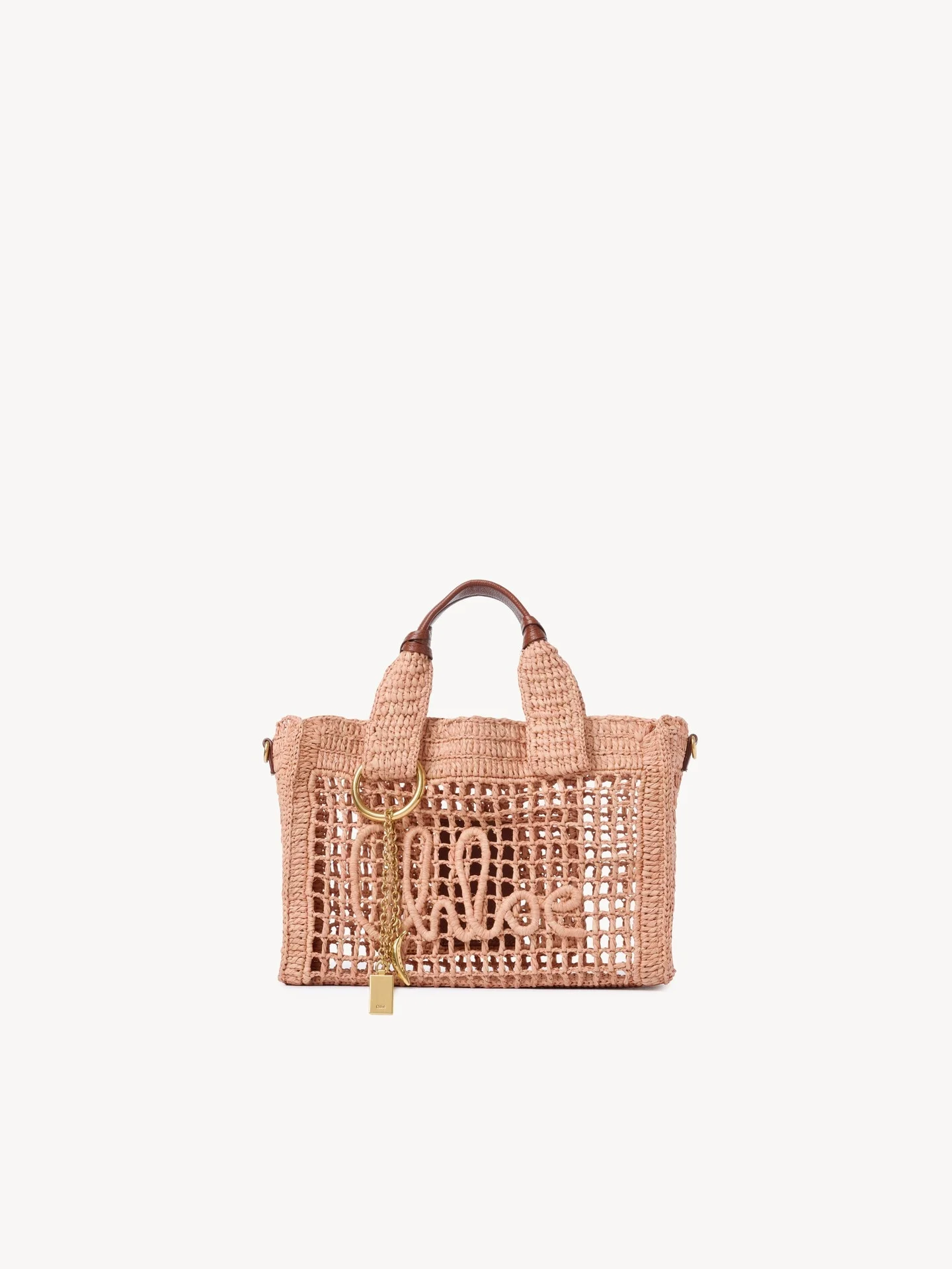 SMALL SUMMER BANANA EAST-WEST TOTE BAG WITH STRAP IN RAFFIA - 1