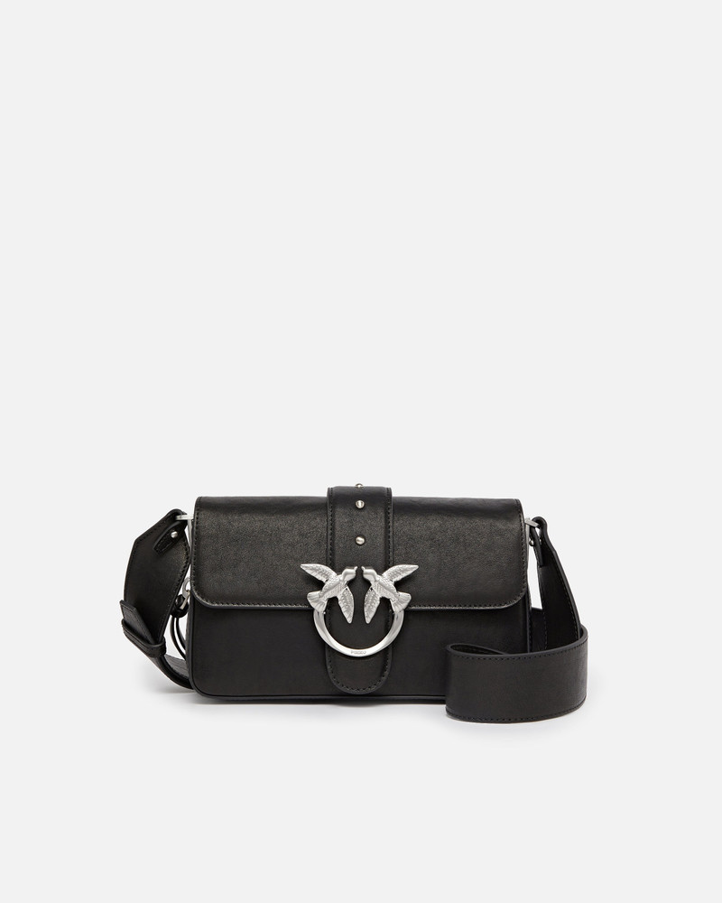 MINI LOVE BAG SLOUCHY SHOULDER BAG IN BIKER LEATHER 1